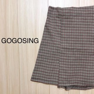 ゴゴシング(GOGOSING)の【はる様】GOGOSING ブラウンチェック柄スカート(ひざ丈スカート)