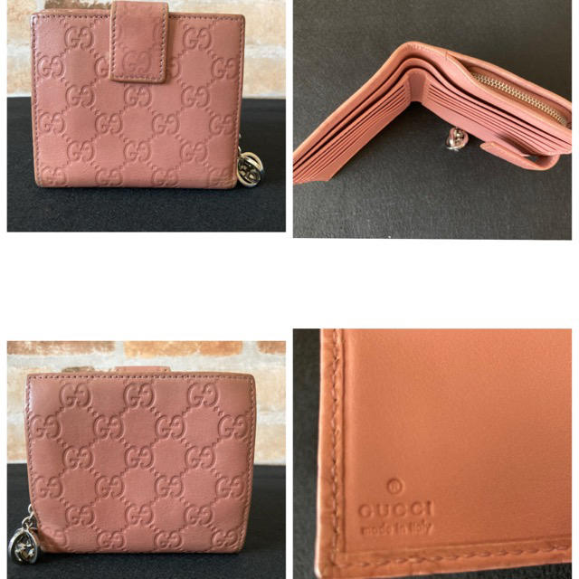 Gucci(グッチ)のまき様専用　GUCCI グッチ シマレザー チャーム付き 二つ折り財布 レディースのファッション小物(財布)の商品写真