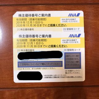 エーエヌエー(ゼンニッポンクウユ)(ANA(全日本空輸))のANA 株主優待券　２枚(その他)