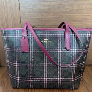 コーチ(COACH)の新品　秋冬　コーチ　トートバッグ　A4  チェック　通学　通勤(トートバッグ)