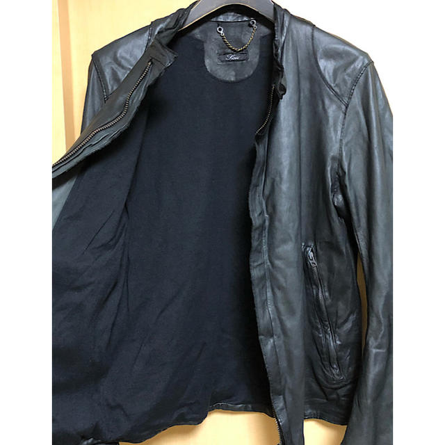 美品シシsisiiオールブラック定番レザーシングルライダース黒S
