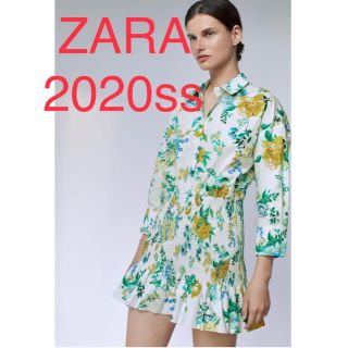 ザラ(ZARA)の新品未使用　ZARA ザラ　花柄ワンピース　スモッキングワンピース(ひざ丈ワンピース)