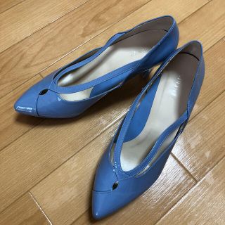 ベルメゾン(ベルメゾン)のBENEBIS　ヒール　パンプス　ブルー　Eワイズ　 24.5cm(ハイヒール/パンプス)