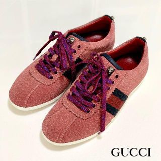 グッチ(Gucci)の1859 美品 グッチ エース スニーカー グリッター ピンク(スニーカー)