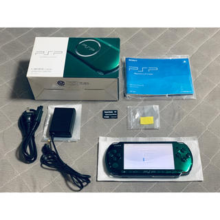 プレイステーションポータブル(PlayStation Portable)のPSP-3000 グリーン　比較的美品　ジャンク扱い(携帯用ゲーム機本体)