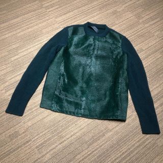 ラフシモンズ(RAF SIMONS)のDROME LEATHER KNIT SIZE S(ニット/セーター)