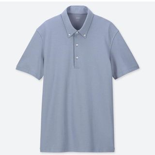 ユニクロ(UNIQLO)のUNIQLO(ユニクロ) エアリズムボタンダウンポロシャツ　ブルー(ポロシャツ)