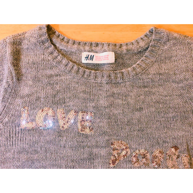 H&M(エイチアンドエム)のH&M 140cm ニット グレー キッズ/ベビー/マタニティのキッズ服女の子用(90cm~)(ニット)の商品写真