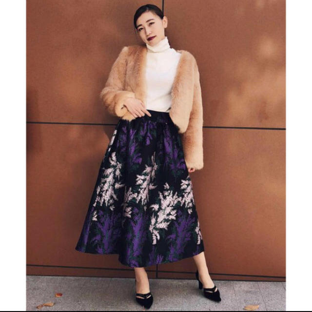 ロングスカートWISTERIA JACQUARD FLARE SKIRT