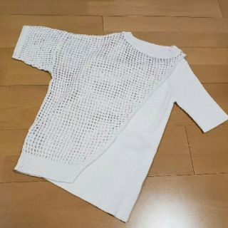 美品★ Ameri VINTAGE メッシュレイヤードニットトップス ホワイト