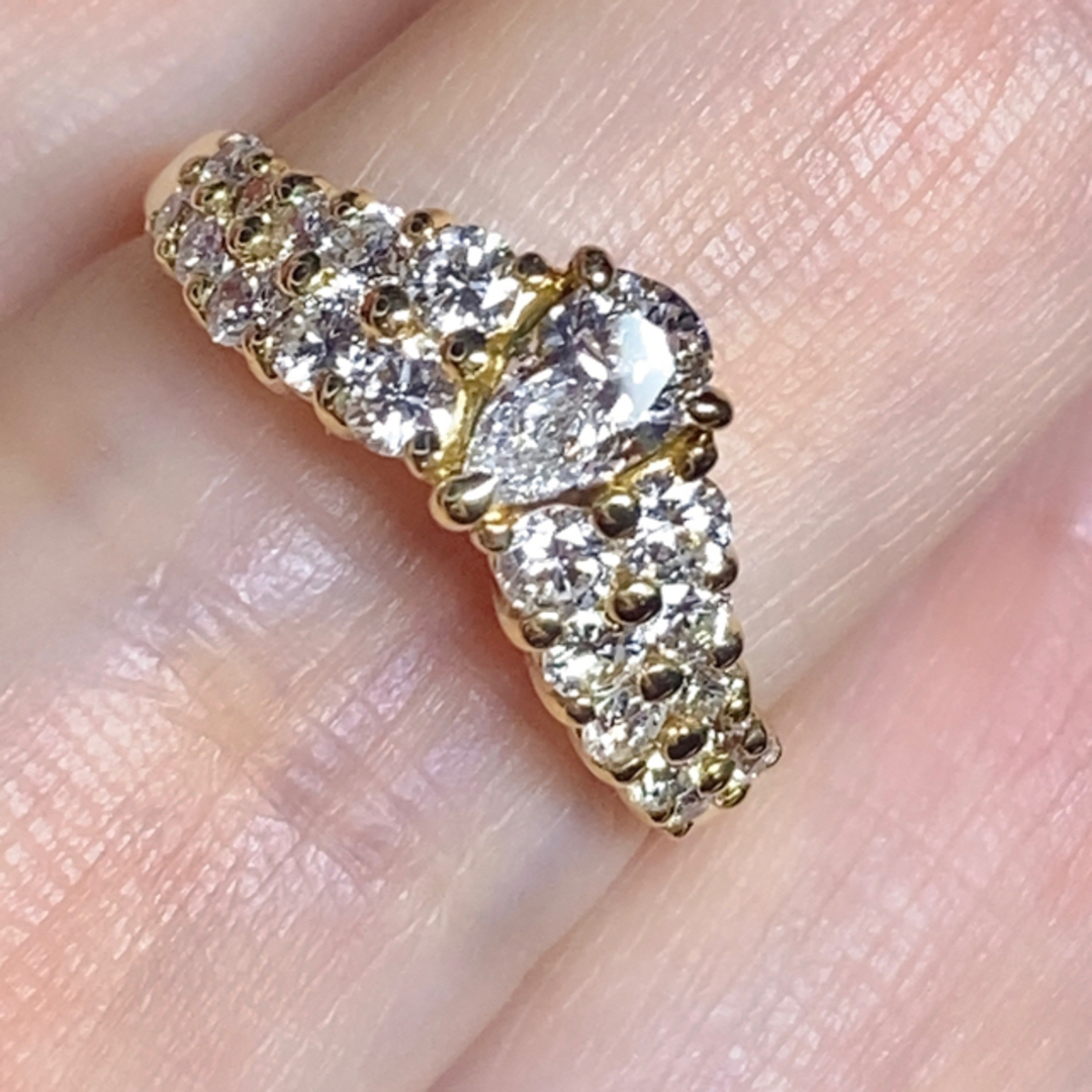 鑑別書付✨合計D0.96ct 高品質 VS1 ペアシェイプダイヤモンドリング  レディースのアクセサリー(リング(指輪))の商品写真