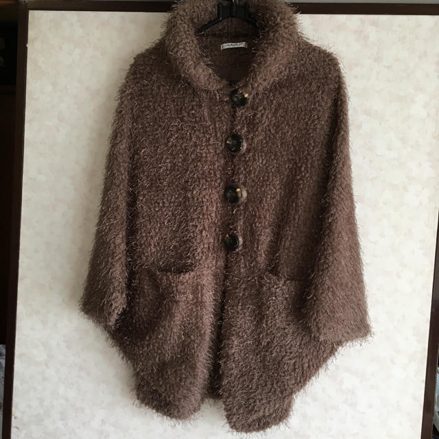 アウタージャケット モモンガ  L ブラウン レディースのジャケット/アウター(ポンチョ)の商品写真