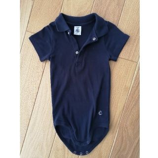 プチバトー(PETIT BATEAU)の美品　PETIT BATEAU　半袖ポロロンパース　24m/86cm(ロンパース)