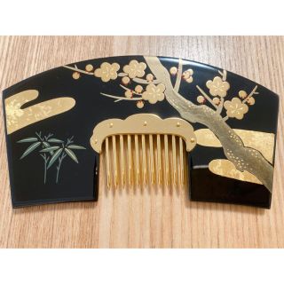 桃うさぎ様専用　くし2点(黒漆、三日月型)(ヘアピン)