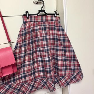 ページボーイ(PAGEBOY)のコメさま専用☆ピンクチェック ミモレ丈スカート(ひざ丈スカート)