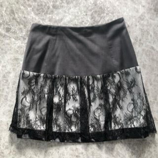 パオラフラーニ(PAOLA FRANI)のPAOLA FRANIグレーレーススカート美品(ミニスカート)