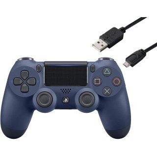 ソニー(SONY)のワイヤレスコントローラー (DUALSHOCK 4) ミッドナイト・ブルー(その他)