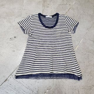 サカイ(sacai)のsacai luck サカイ ラック フリフリ レース ボーダー カットソー 1(カットソー(半袖/袖なし))