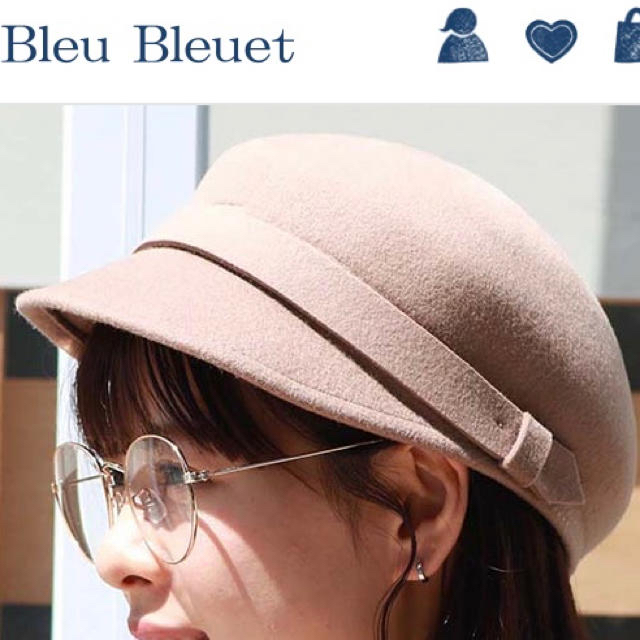 Bleu Bleuet(ブルーブルーエ)の【新品未使用タグ付き】ウールマリンキャス　ベージュ/キャメル レディースの帽子(キャスケット)の商品写真