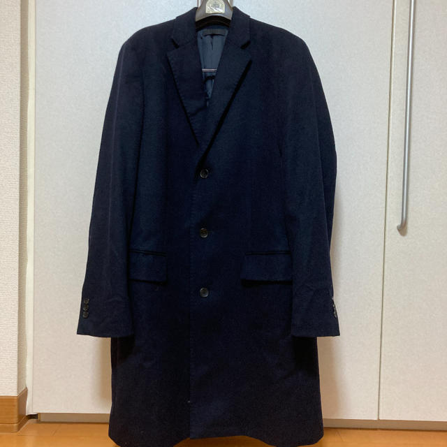 UNIQLO(ユニクロ)のユニクロ　ウールカシミヤチャスターコート XL 黒 メンズのジャケット/アウター(チェスターコート)の商品写真