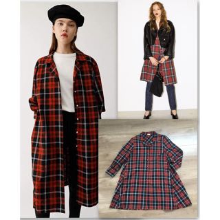 マウジー(moussy)の MOUSSY  FAUX PEARL TARTAN LONG SHIRT(シャツ/ブラウス(長袖/七分))