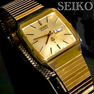 セイコー(SEIKO)の良品★SEIKO.ビンテージ.スクエア.DAY DATE.クオーツ 腕時計(腕時計(アナログ))