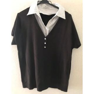 Tシャツ カットソー トップス 大きいサイズ 3L ブラウン(Tシャツ/カットソー(半袖/袖なし))