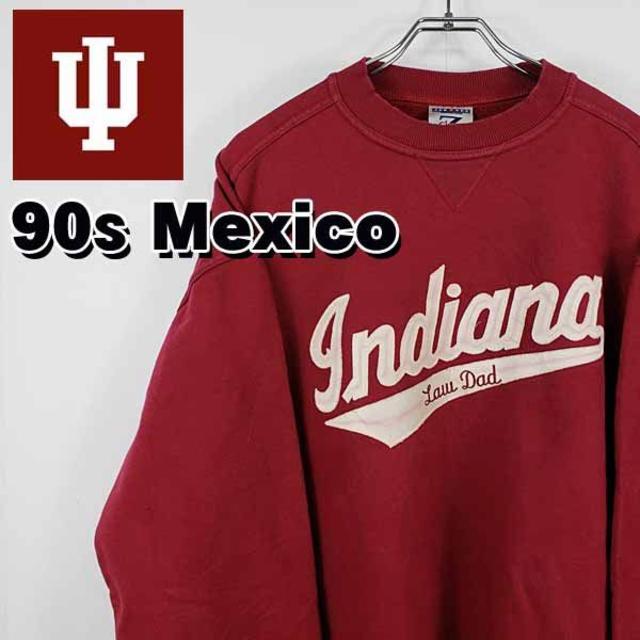 メンズ【90s 】メキシコ製 カレッジ 刺繍ロゴ インディアナ大学 スウェット