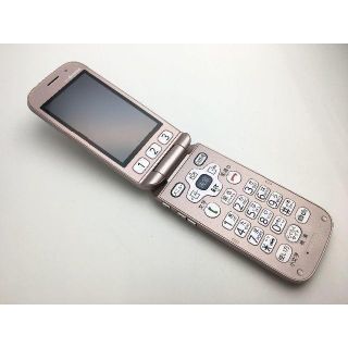 フジツウ(富士通)のdocomoガラケー らくらくホン F-08C ピンク◆上美品◆252(携帯電話本体)