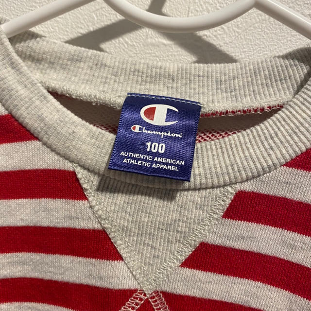 Champion(チャンピオン)のchampion ボーダー  長袖　裏毛　トレーナー　100cm キッズ/ベビー/マタニティのキッズ服男の子用(90cm~)(Tシャツ/カットソー)の商品写真