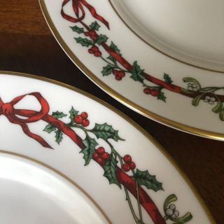 ロイヤルウースター(Royal Worcester)の【レア】ロイヤルウースター★ホーリーリボン★デザート皿　ペア(食器)