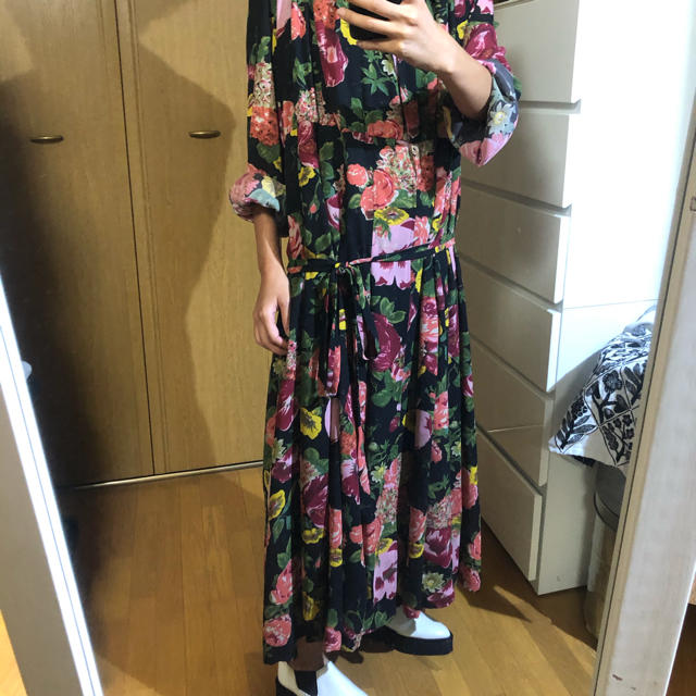 Junya Watanabe ジュンヤワタナベ ワンピース 黒 花-