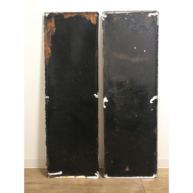 送料込】昭和レトロ 琺瑯看板 富士スワン学生服 30×90cm 骨董 当時物