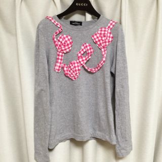 コムデギャルソン(COMME des GARCONS)のギンガムチェックフリル カットソー(Tシャツ(長袖/七分))