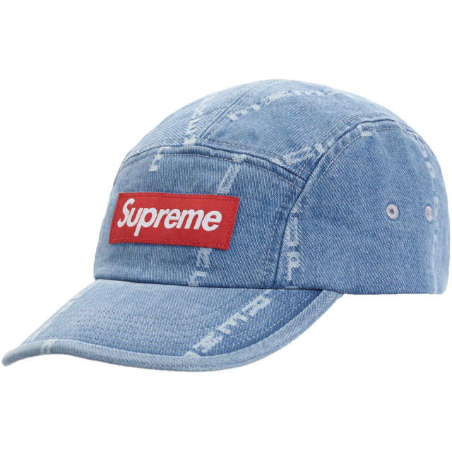 Logo Stripe Jacquard Denim Camp Cap