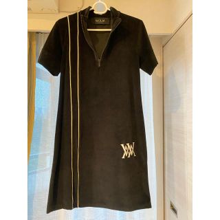 WOLM VELVET BLACK DRESS(ミニワンピース)