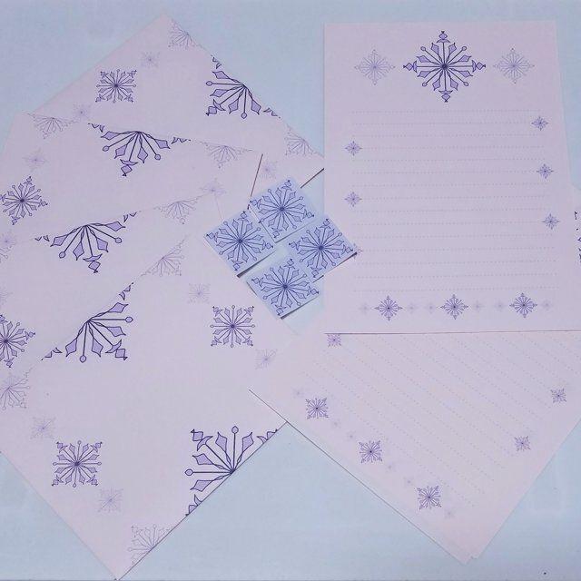 【handmade】紫２６～レターセット～ ハンドメイドの文具/ステーショナリー(カード/レター/ラッピング)の商品写真