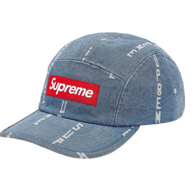 Logo Stripe Jacquard Denim Camp Cap