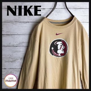 ナイキ(NIKE)の【オススメ‼︎】NIKE◎ベージュ インディアンロゴ ロングスリーブTシャツ(Tシャツ/カットソー(七分/長袖))