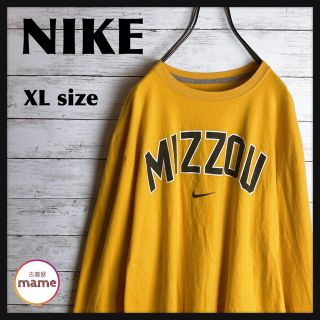 ナイキ(NIKE)の【オススメ‼︎】NIKE◎黄 カレッジロゴ ロングスリーブTシャツ(Tシャツ/カットソー(七分/長袖))