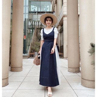 エイミーイストワール(eimy istoire)のeimy istoire 新品タグ付き Charme Denim Dress(ロングワンピース/マキシワンピース)