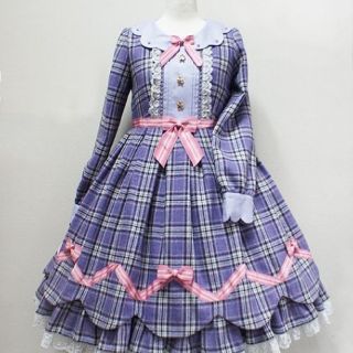 アンジェリックプリティー(Angelic Pretty)のアンジェリックプリティ　プレゼントチェックワンピース(ひざ丈ワンピース)