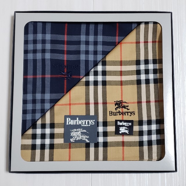 BURBERRY(バーバリー)の★箱なし★【未使用】BURBERRY♡ハンカチ2枚 ギフトセット メンズ メンズのファッション小物(ハンカチ/ポケットチーフ)の商品写真