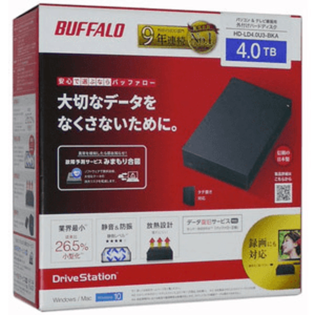 新品・未使用 BUFFALO HD-LD4.0U3-BKA 外付けHDD 4TB