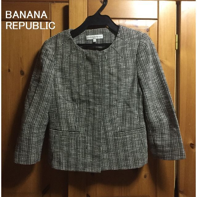 Banana Republic(バナナリパブリック)のBANANA REPUBULIC バナリパ ノーカラー ジャケット レディースのジャケット/アウター(ノーカラージャケット)の商品写真