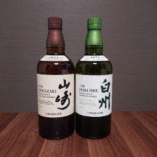 サントリー(サントリー)の【新品・箱なし】白州と山崎NA 700ml 2本セット(ウイスキー)