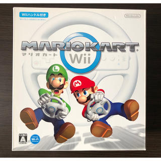 ウィー(Wii)のマリオカートWii ソフト&Wiiハンドルx2セット(家庭用ゲームソフト)