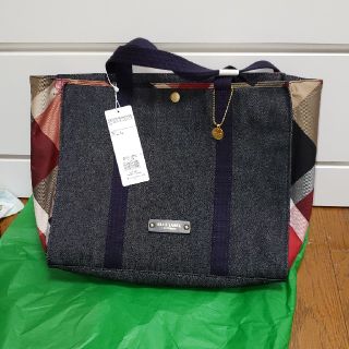 バーバリーブルーレーベル(BURBERRY BLUE LABEL)のパーシャルクレストブリッジチェックキャンバストートバッグ(トートバッグ)