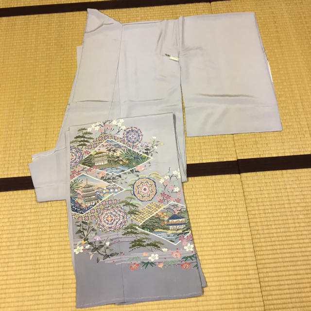 新品 加賀友禅 仮絵羽 色留袖 正絹 浜ちりめん 着物 呉服 訪問着