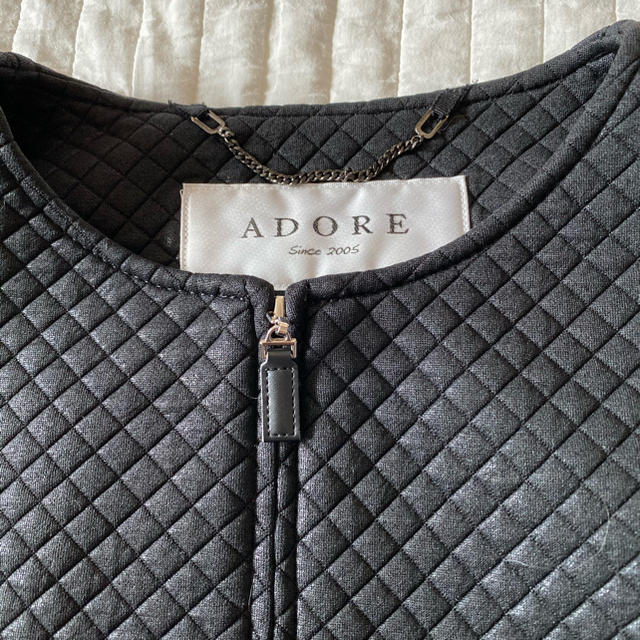 美品 アドーア ADORE キルティング ノーカラージャケット キルト